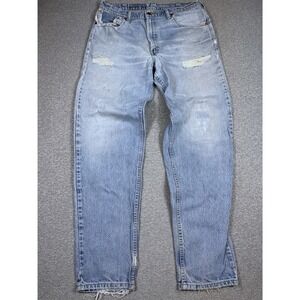 Levi's 550 Jeans Men's 34x32 Blue Light Wash Relaxed Fit Distressed Tapered Y2K